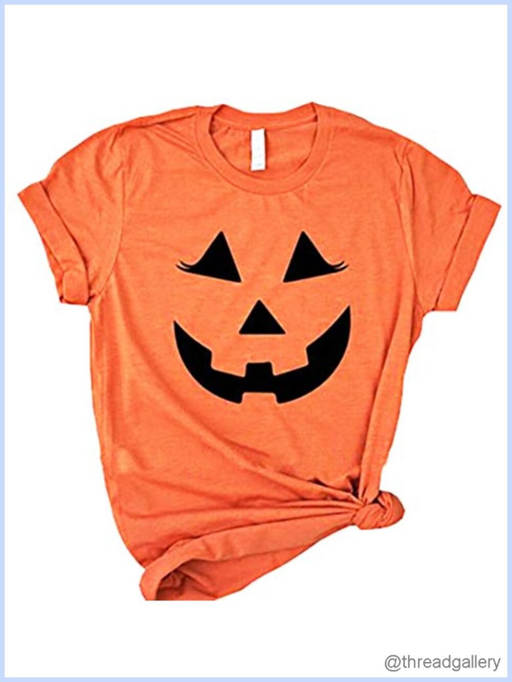 Halloween Pumpkin Face Graphic T-Shirt Loose Fit Short Sleeve O-Neck Casual Tee